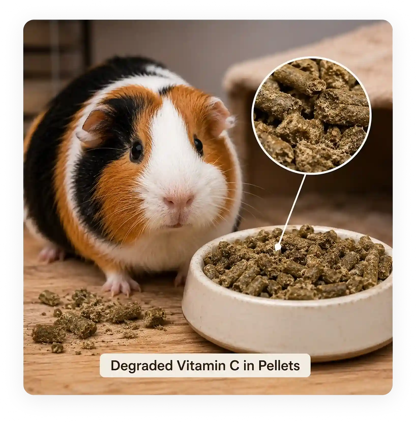 Degraded Vitamin C in Pellets